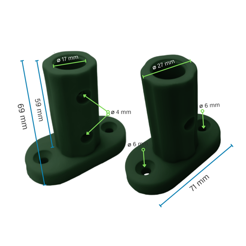 Base para fijar al suelo el cable reforzado ECO de 16 mm