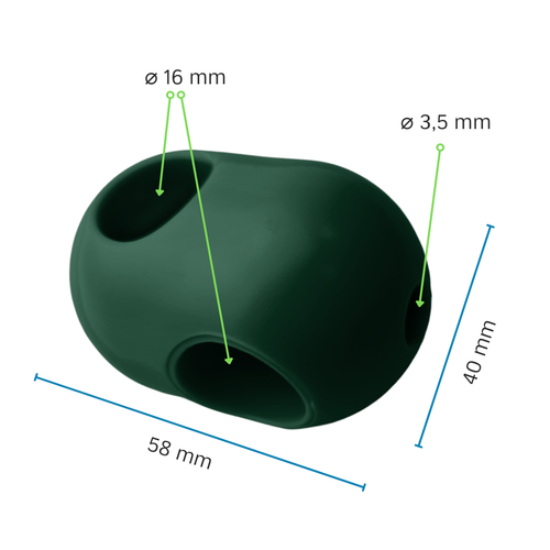Conector transversal de una pieza para cable reforzado ø16mm