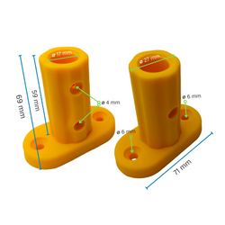 Base para fijar al suelo el cable reforzado ECO de 16 mm