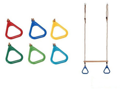 Trapecio de gimnasia con aros triangulares