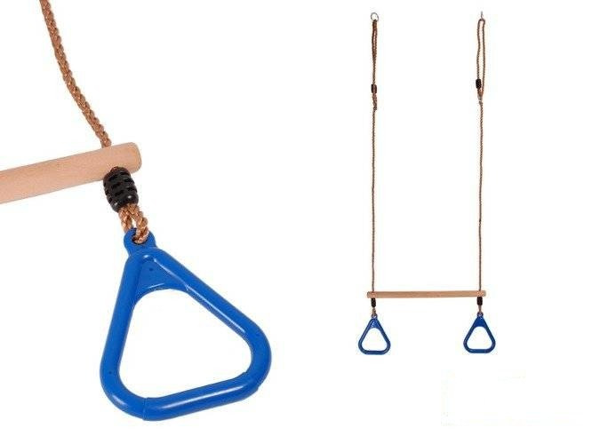 Trapecio de gimnasia con aros triangulares