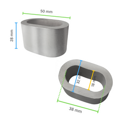 Anillo de aluminio oval 28 mm 18EK