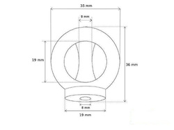 Ojal metálico de acero inoxidable M8