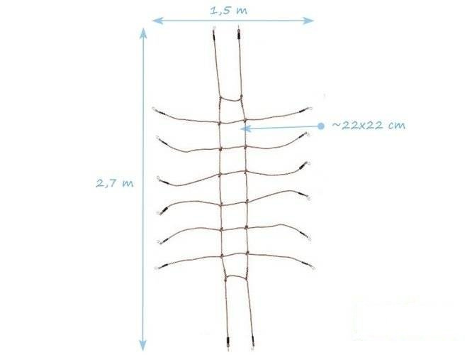 Red de escalada para parque infantil 150x270 cm