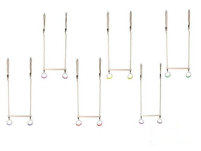 Trapecio de gimnasia con aros redondos