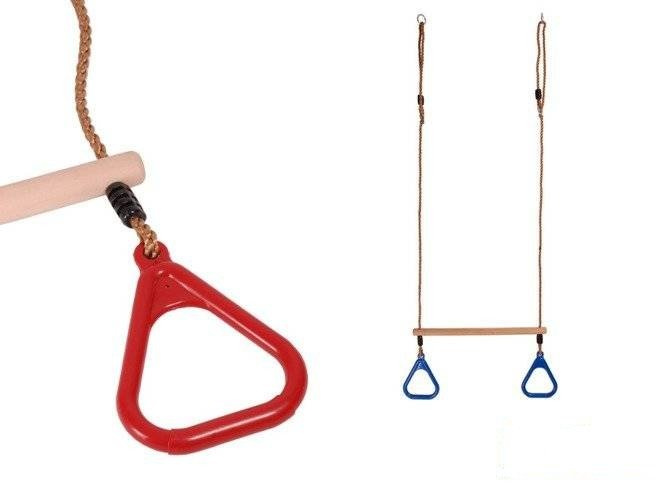 Trapecio de gimnasia con aros triangulares