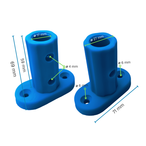 Base para fijar al suelo el cable reforzado ECO de 16 mm