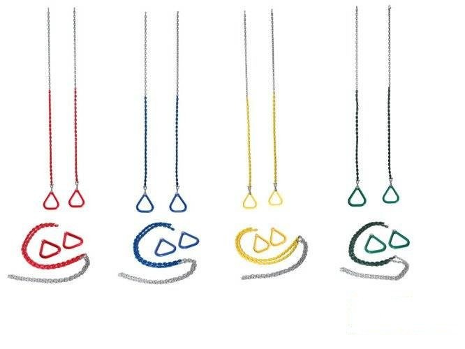 Aros de gimnasia triangulares encadenados
