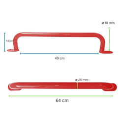 Asa metálica 550 mm EN1176