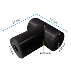 Conector en T para cable reforzado de Ø16 mm