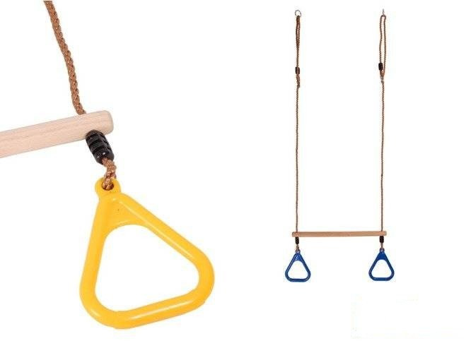 Trapecio de gimnasia con aros triangulares