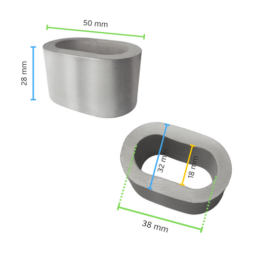 Anillo de aluminio oval 28 mm 18EK