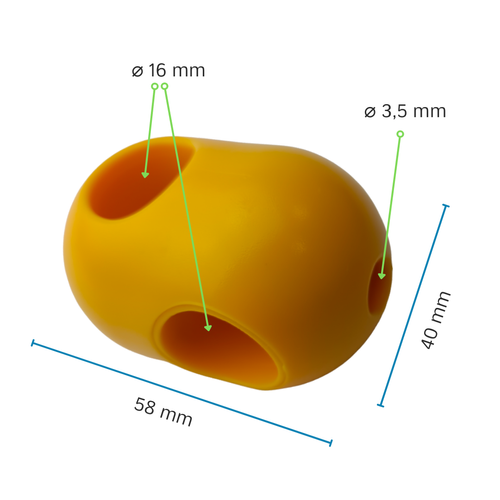 Conector transversal de una pieza para cable reforzado ø16mm