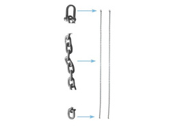 Juego de cadenas galvanizadas de un punto 5 mm - 1,8 m