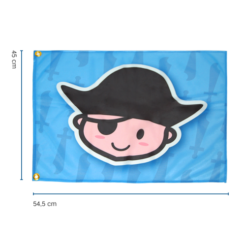 Bandera pirata (con sistema) para niños en el parque infantil
