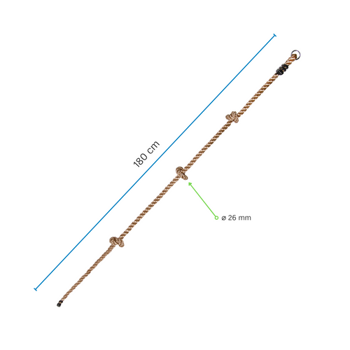 Cuerda de escalada con nudos para el parque infantil