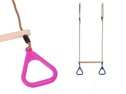 Trapecio de gimnasia con aros triangulares