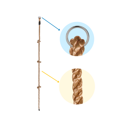 Cuerda de escalada con nudos para el parque infantil