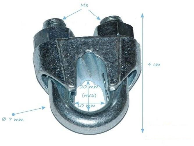 Abrazadera de cuerda DIN741 10mm