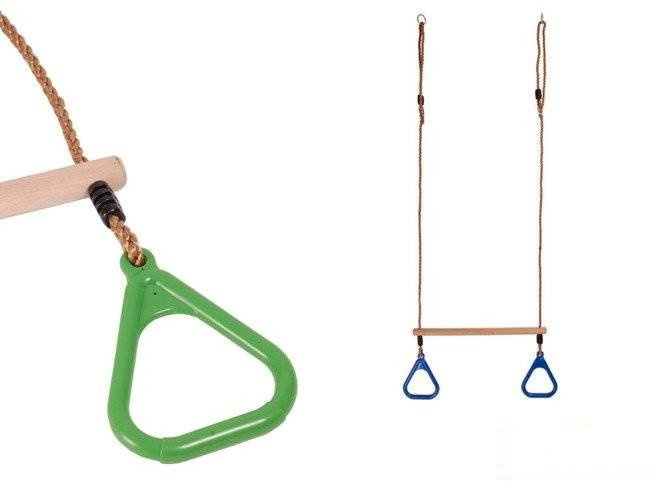 Trapecio de gimnasia con aros triangulares