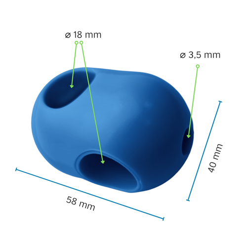 Conector transversal de una pieza para cable reforzado ø18mm