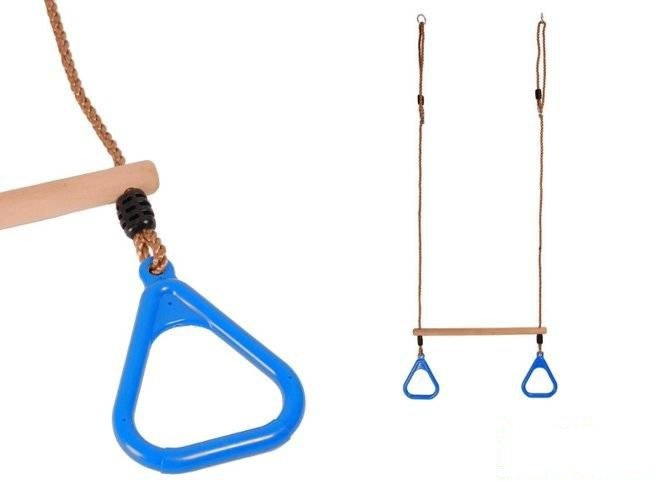 Trapecio de gimnasia con aros triangulares