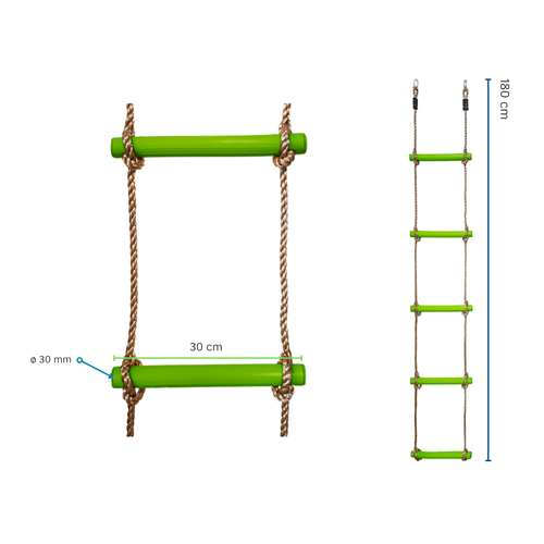 Escalera de cuerda con 5 varillas de plástico