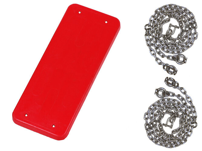 Columpio de caucho + juego de cadenas de acero inoxidable de 6 mm - 1,8 m