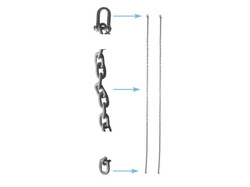 Juego de cadenas galvanizadas de un punto 5 mm - 1,8 m
