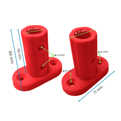 Base para anclar al suelo el cable reforzado ECO de 16 mm