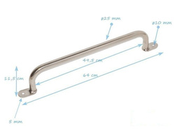 Mango de acero inoxidable 550 mm EN1176