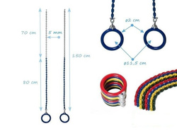 Aros redondos de gimnasia en una cadena