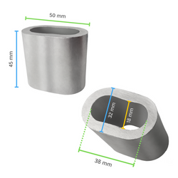 Anillo oval de aluminio 45 mm 18E