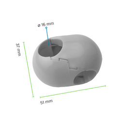 Conector transversal para cuerda de 16 mm