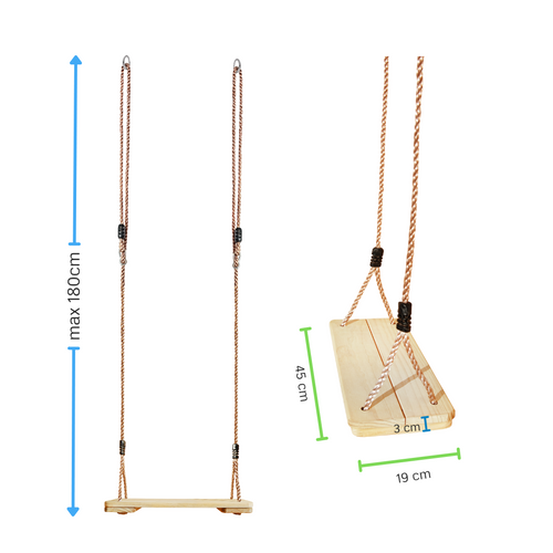 Columpio plano de madera