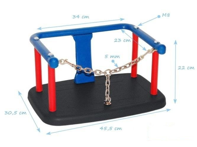 Columpio de cubo con cadena para parque infantil público