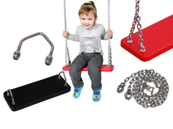 Columpio de caucho + juego de cadenas de acero inoxidable de 6 mm - 1,8 m