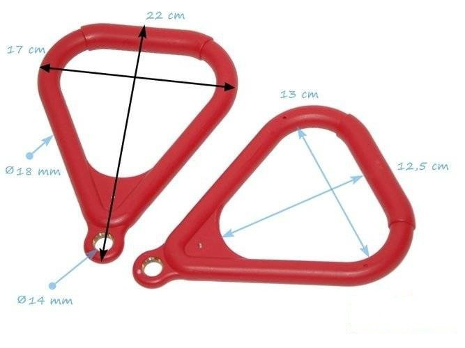 Aros de gimnasia triangulares (sin cuerdas)