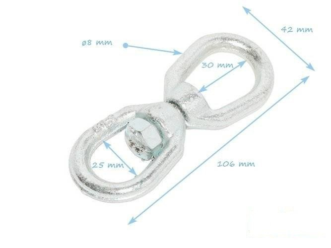 Rótula galvanizada M8