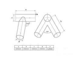 2 x conexión de viga Ø100 mm, 100°