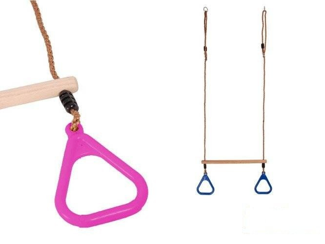 Trapecio de gimnasia con aros triangulares