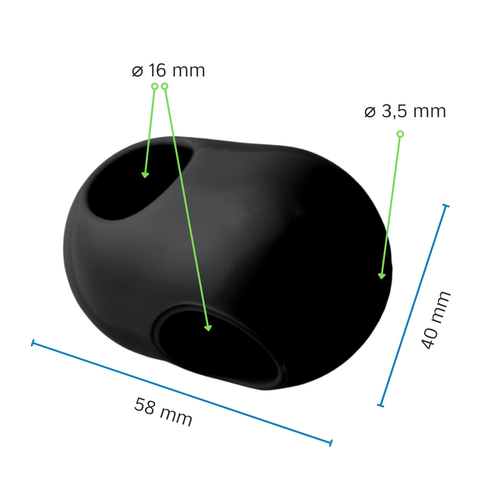 Conector transversal de una pieza para cable reforzado ø16mm