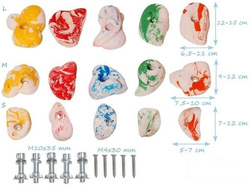 Piedras de escalada S+M+L multicolor (15 piezas) 