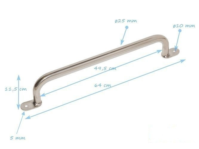 Mango de acero inoxidable 550 mm EN1176