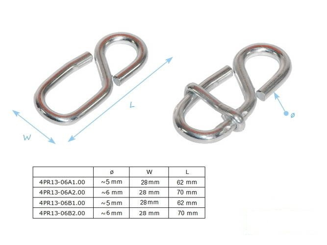 Ajuste de cable de ocho vías con barandilla de 5x60 mm