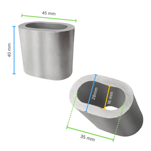 Anillo ovalado de aluminio 42 mm 16E