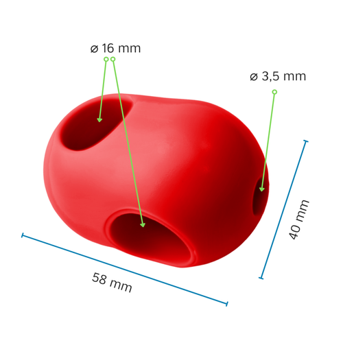 Conector transversal de una pieza para cable reforzado ø16mm